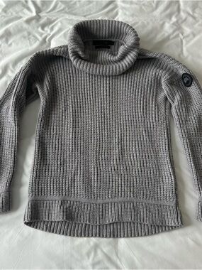 Canada Goose Light Gray Ribbed Turtleneck Sweater